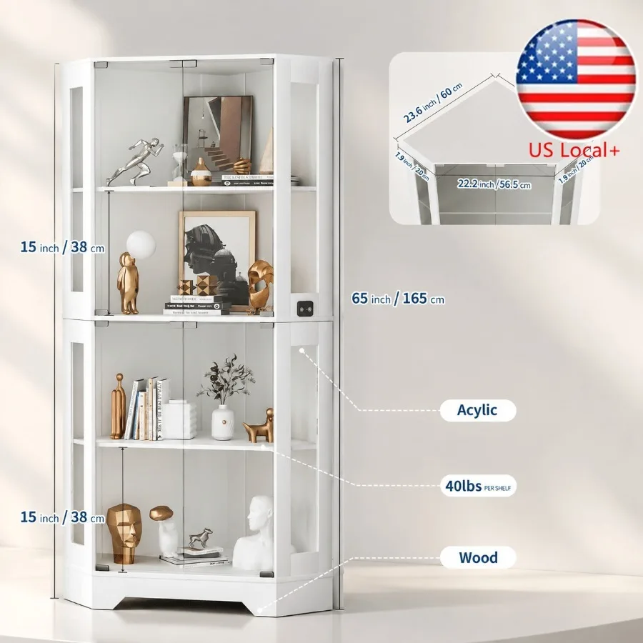 Storage & Organization - Vetrina angolare bianca da collezione, ideale